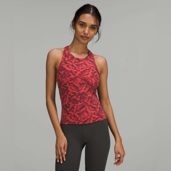 Lululemon Women's 12 Align Waist-Length Racerback Tank Top Spray Leaf Fireside - Picture 1 of 15
